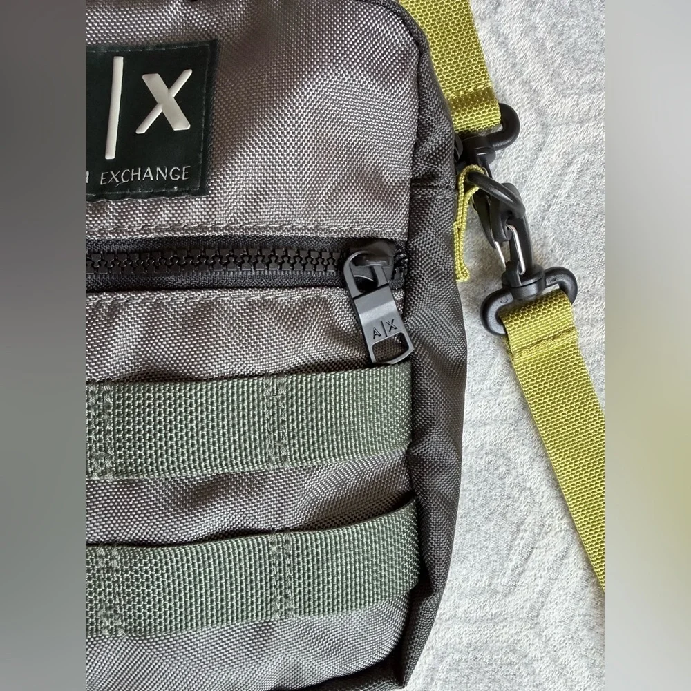 Armani Exchange A|X Color-Pieced Nylon Crossbody Messenger Bag Duck Green OS